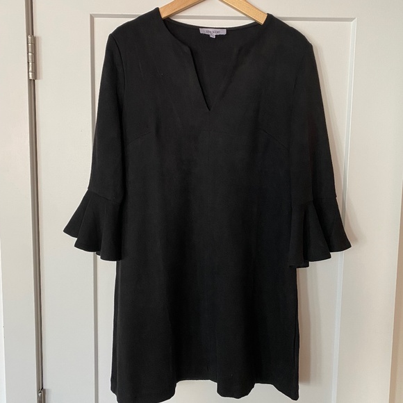 Black Suede Shift Dress - Picture 1 of 4